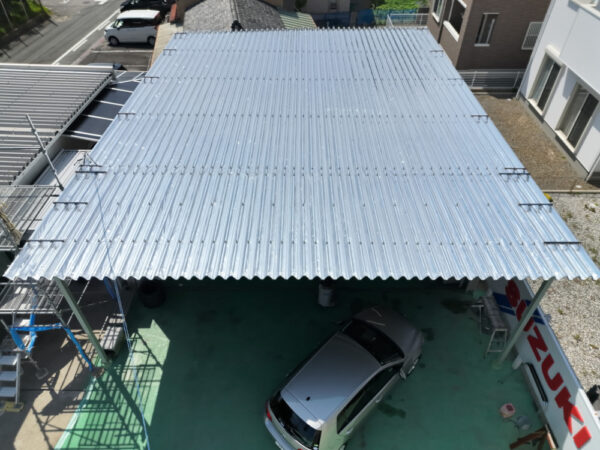 【蒲郡市】オートショップカネコ様 屋根遮熱工事（サーモバリア スカイ工法）｜自動車整備工場